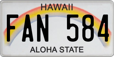 HI license plate FAN584