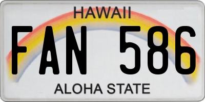 HI license plate FAN586