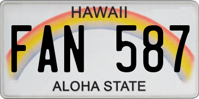 HI license plate FAN587
