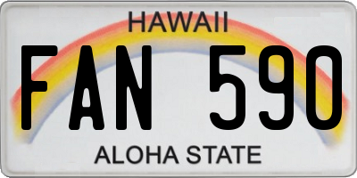 HI license plate FAN590