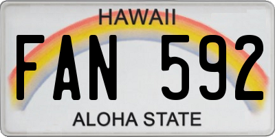 HI license plate FAN592