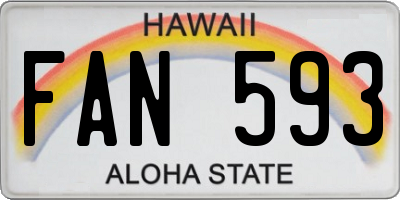 HI license plate FAN593