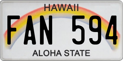 HI license plate FAN594