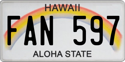 HI license plate FAN597