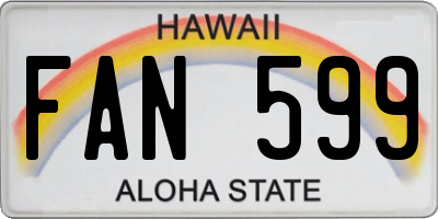 HI license plate FAN599