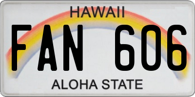 HI license plate FAN606