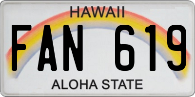 HI license plate FAN619