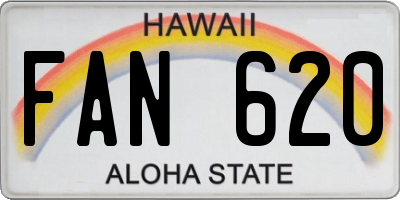 HI license plate FAN620