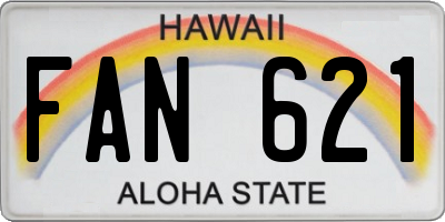 HI license plate FAN621