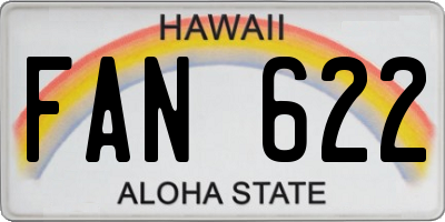 HI license plate FAN622