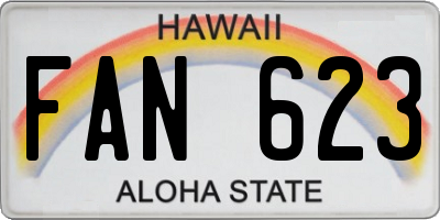 HI license plate FAN623