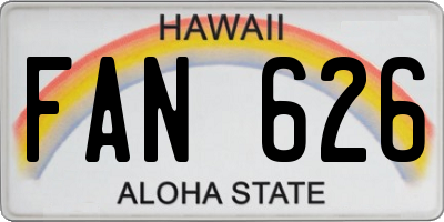 HI license plate FAN626