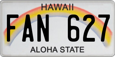 HI license plate FAN627