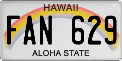 HI license plate FAN629