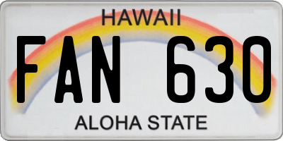 HI license plate FAN630
