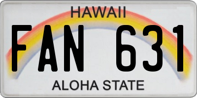 HI license plate FAN631
