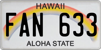 HI license plate FAN633