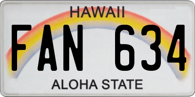 HI license plate FAN634