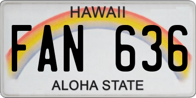 HI license plate FAN636
