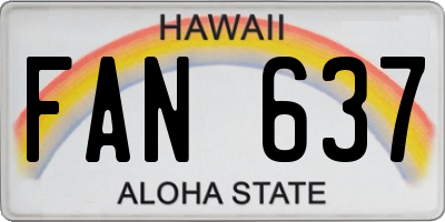 HI license plate FAN637