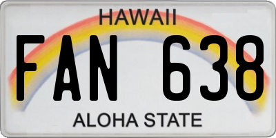 HI license plate FAN638