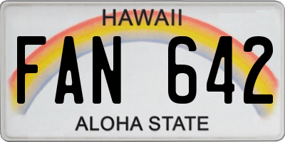 HI license plate FAN642