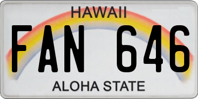 HI license plate FAN646