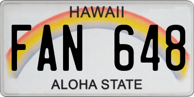 HI license plate FAN648