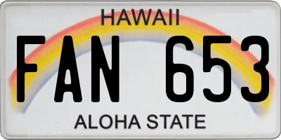 HI license plate FAN653