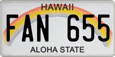 HI license plate FAN655