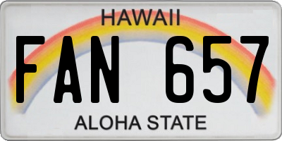 HI license plate FAN657