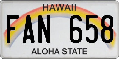 HI license plate FAN658