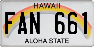 HI license plate FAN661