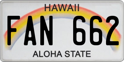 HI license plate FAN662