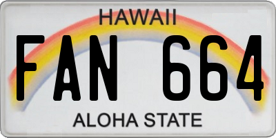 HI license plate FAN664