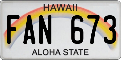HI license plate FAN673