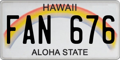 HI license plate FAN676