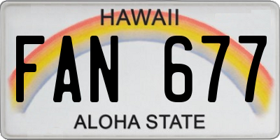 HI license plate FAN677