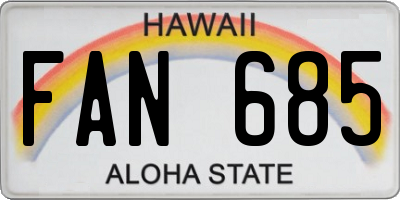 HI license plate FAN685