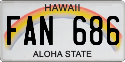 HI license plate FAN686