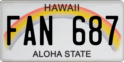 HI license plate FAN687