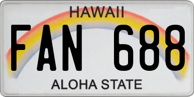 HI license plate FAN688