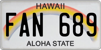 HI license plate FAN689