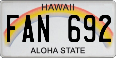 HI license plate FAN692
