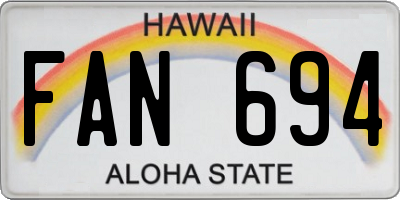 HI license plate FAN694