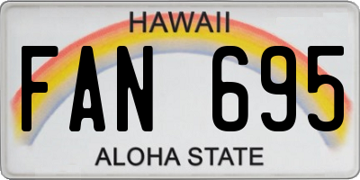 HI license plate FAN695