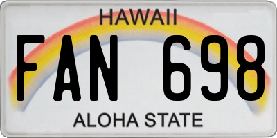 HI license plate FAN698
