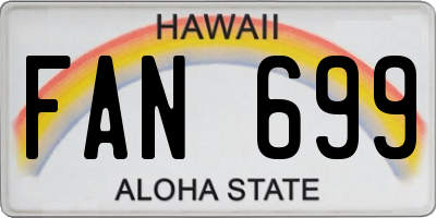 HI license plate FAN699