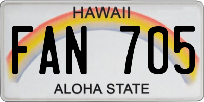 HI license plate FAN705