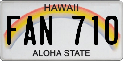 HI license plate FAN710